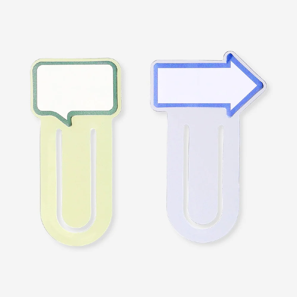 Paper clips with sticky memos - 2 pcs