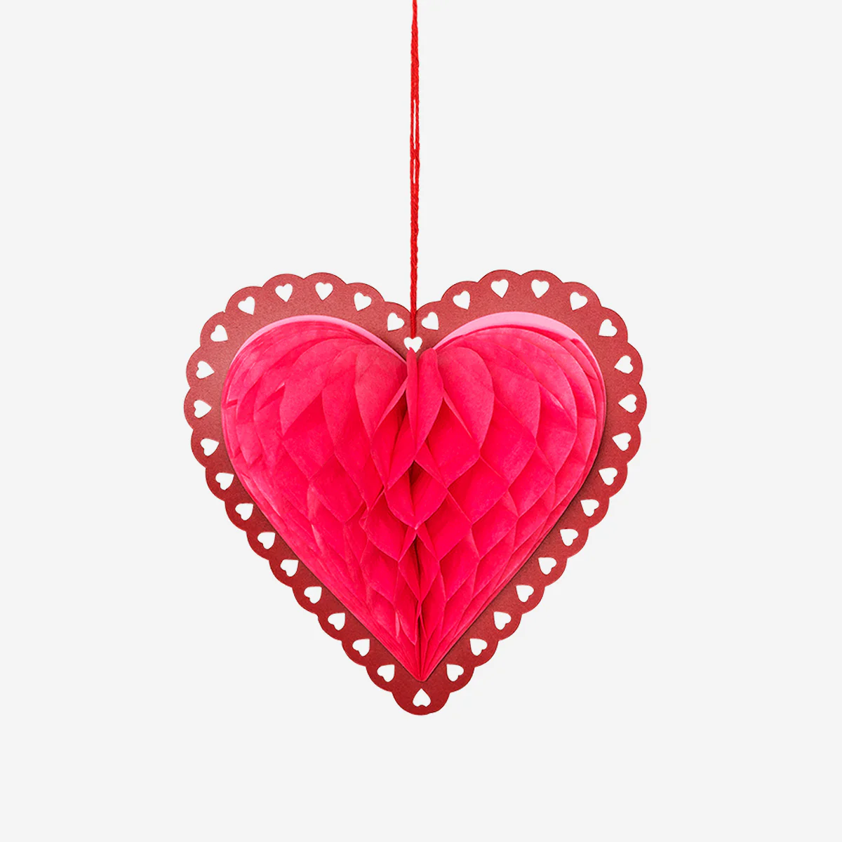 Paper honeycomb hearts for hanging - 3 pcs - Image 2