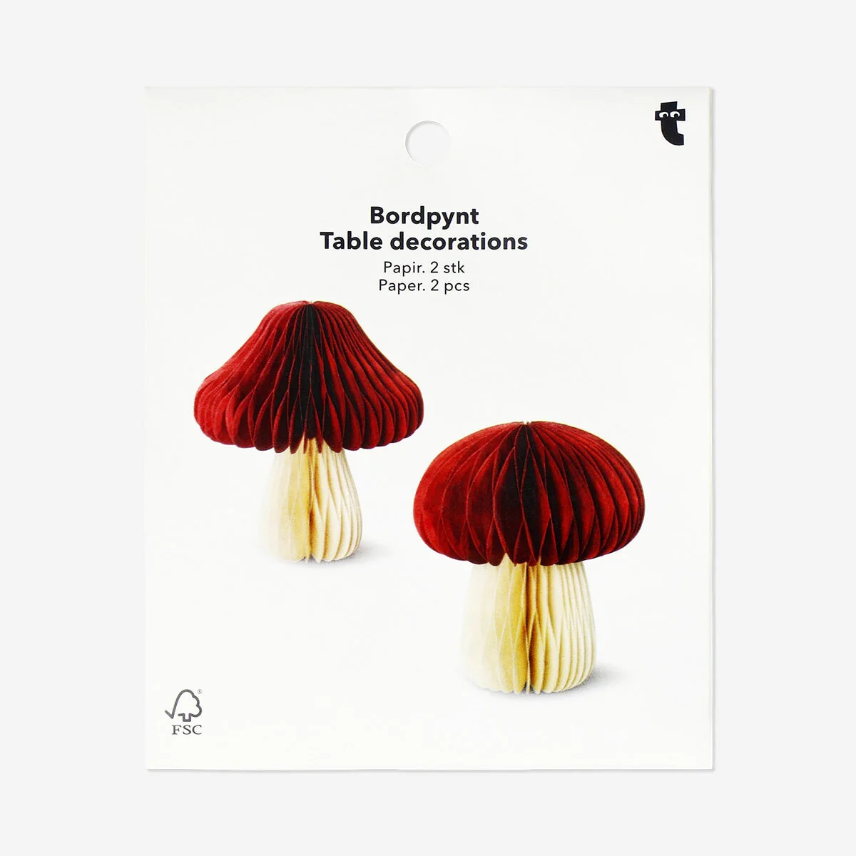 Paper mushroom table decorations - 2 pcs - Image 2