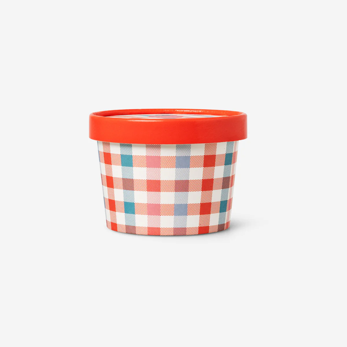 Chequered paper snack bowls with lids - 2 pcs - Image 3