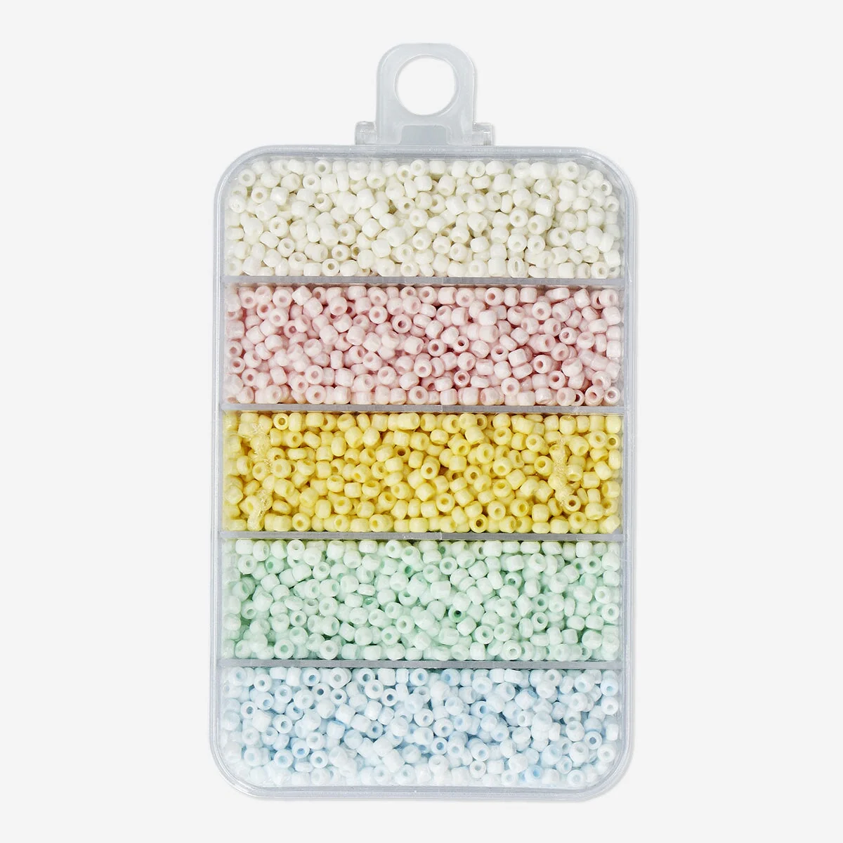 Pastel coloured glass beads mix