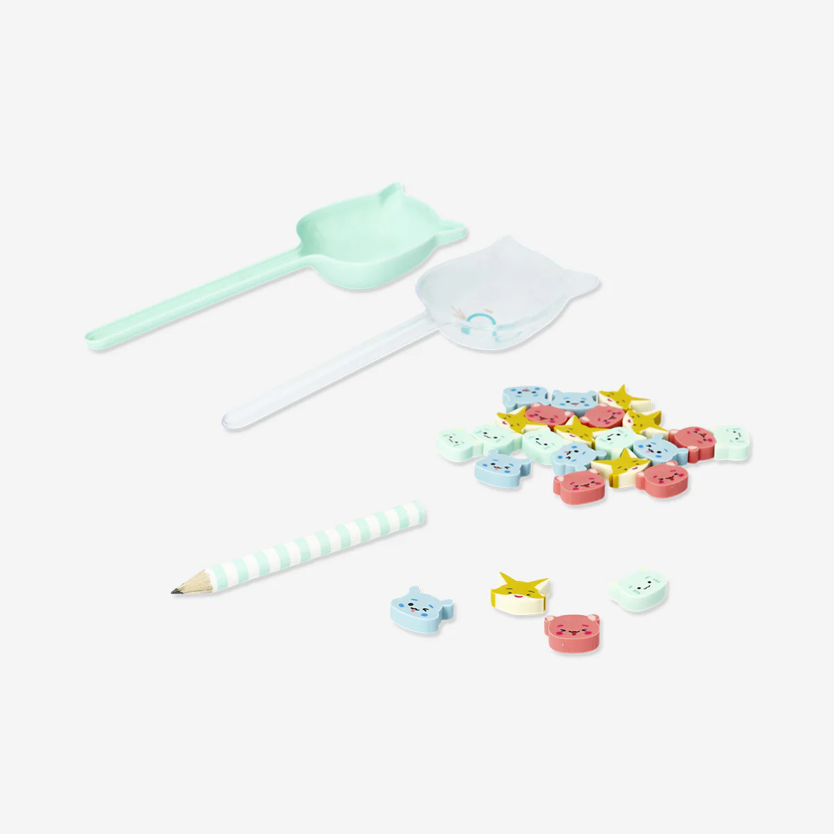 Pencil with mini cat erasers - Image 3
