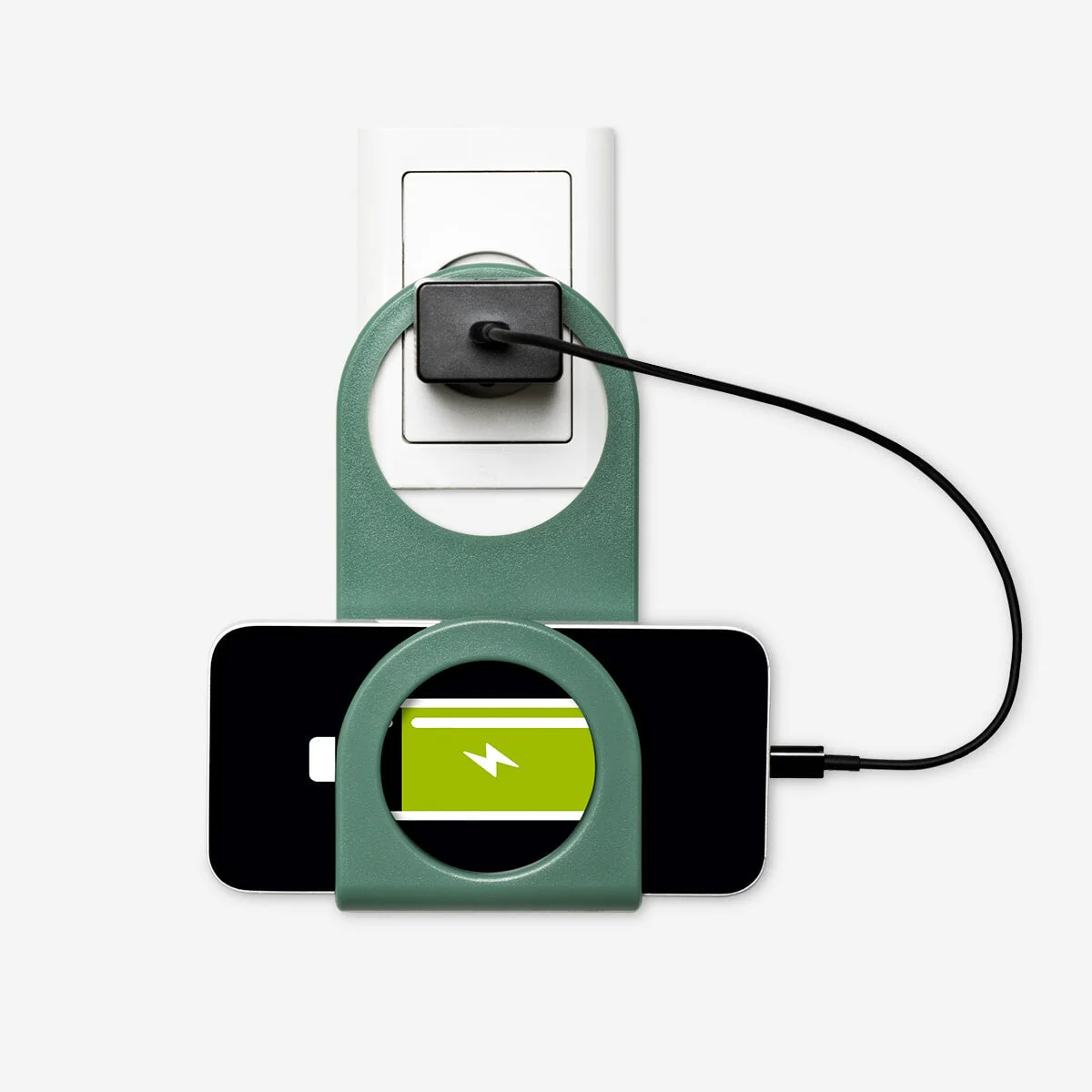Phone holder. For wall socket