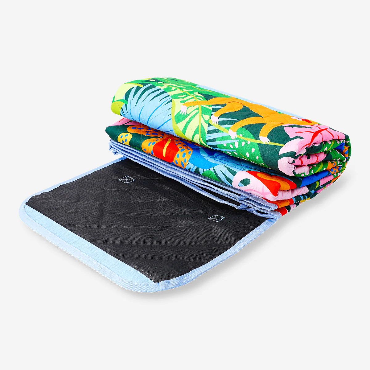 Picnic blanket with tropical print and carrying strap - 170x90 cm - Image 2
