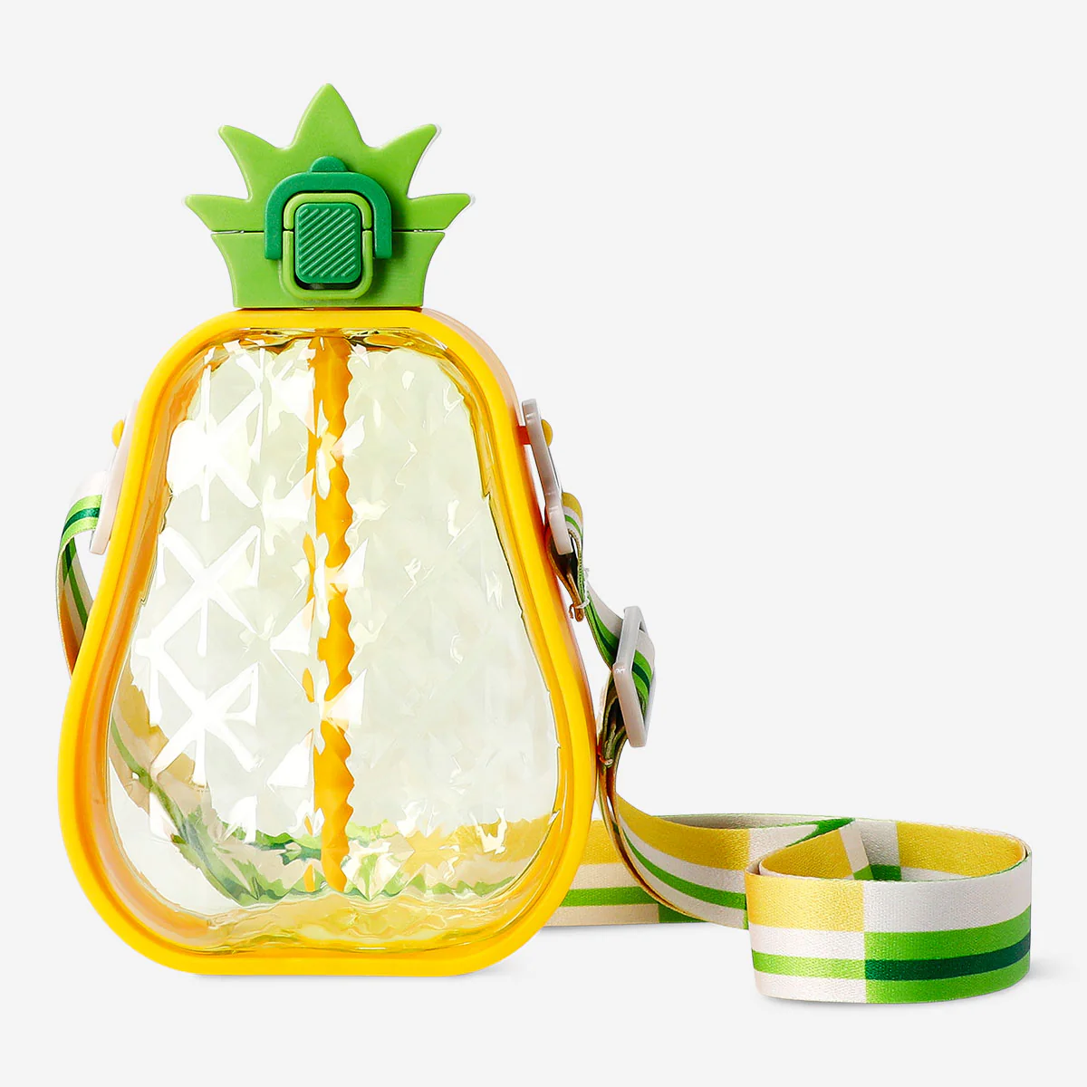 Pineapple drinking bottle with carry strap -