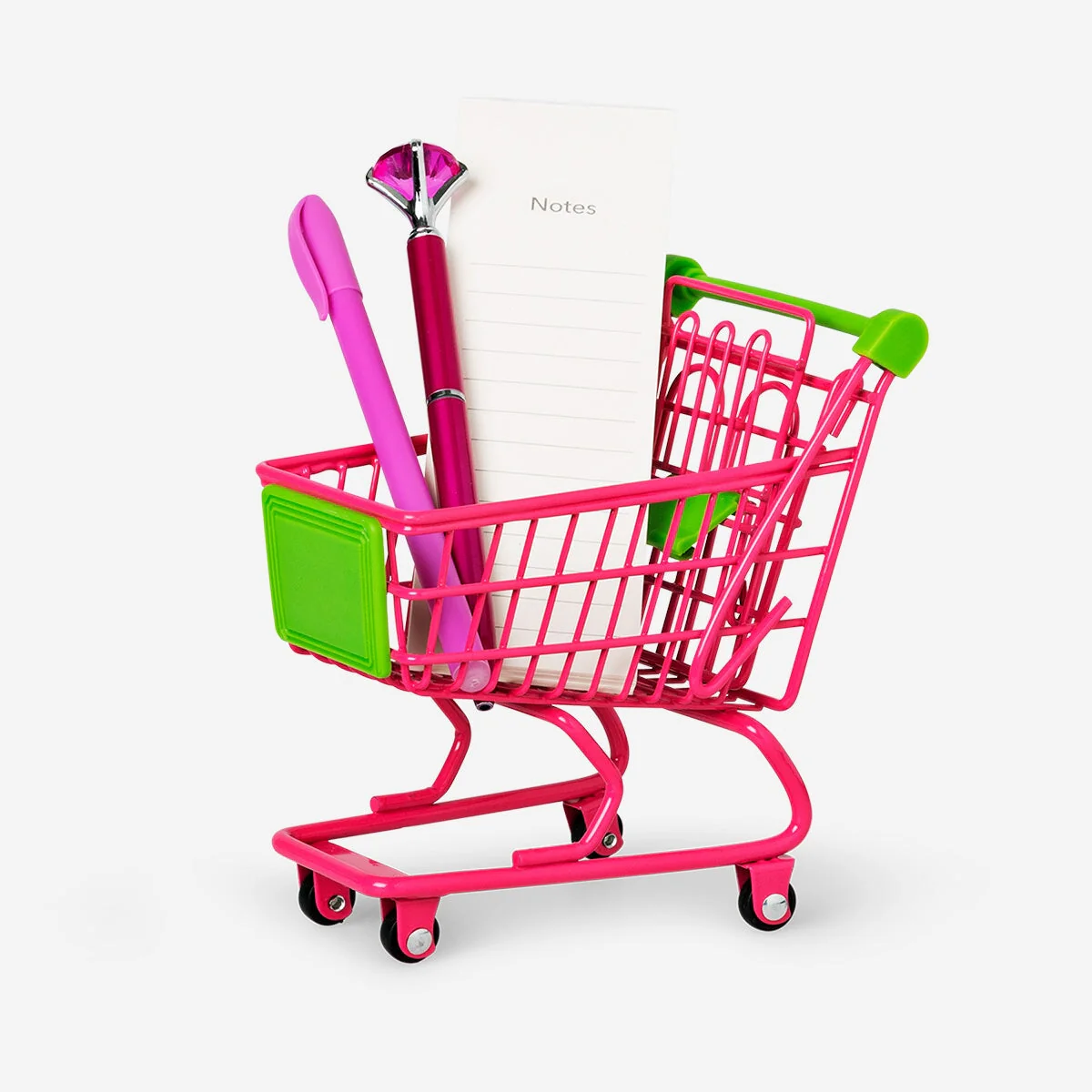 Pink and green mini shopping cart - Image 2
