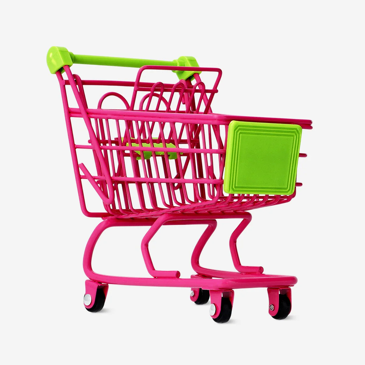 Pink and green mini shopping cart - Image 3
