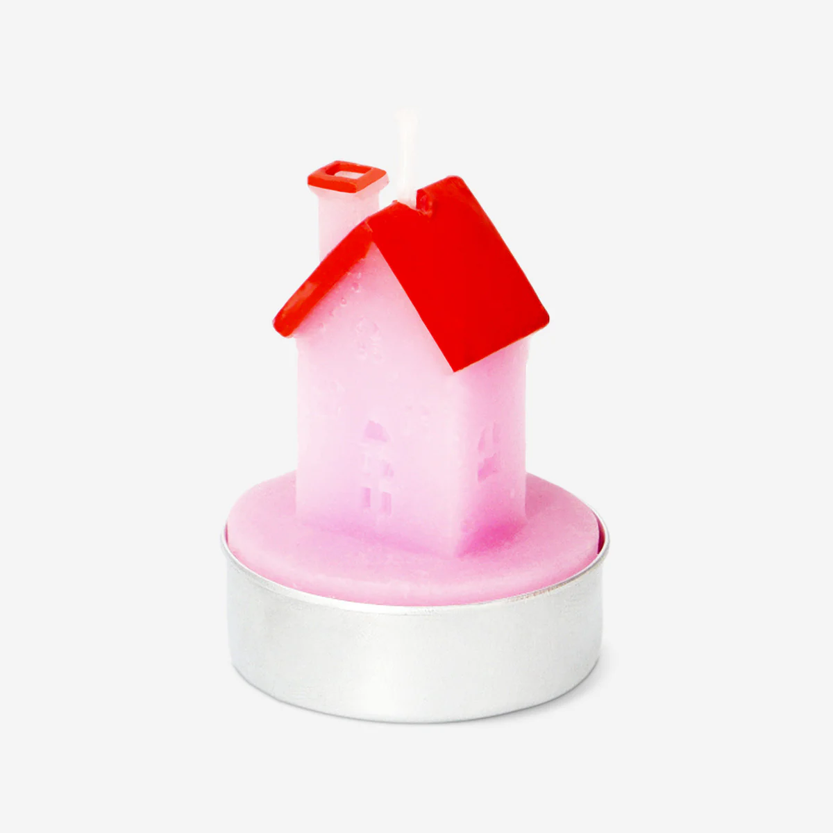 Pink and orange house tealights - 4 pcs - Image 2