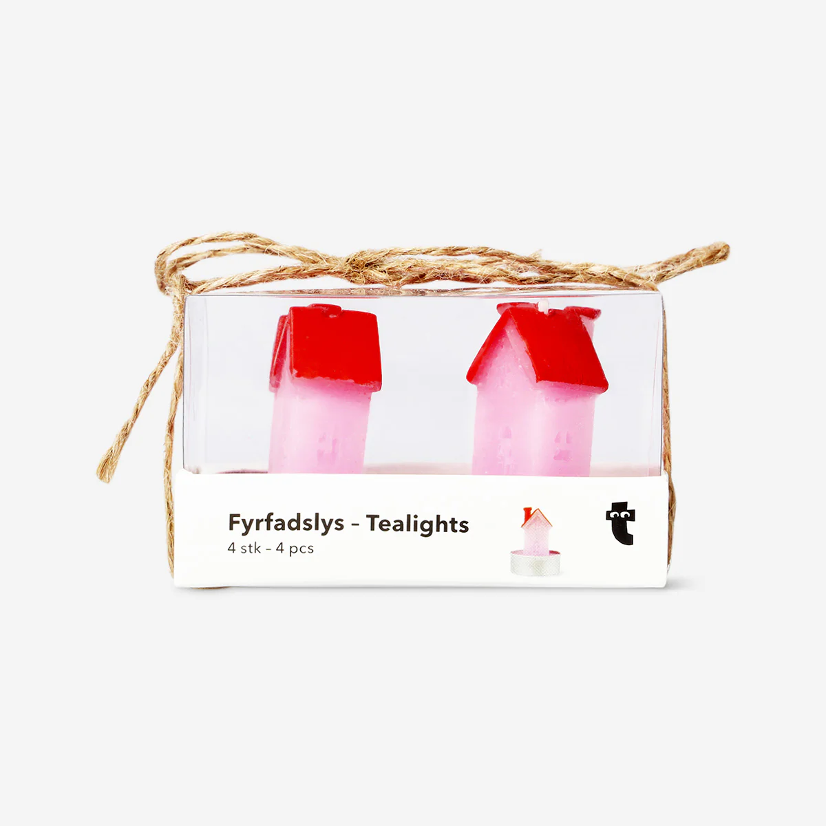 Pink and orange house tealights - 4 pcs - Image 3