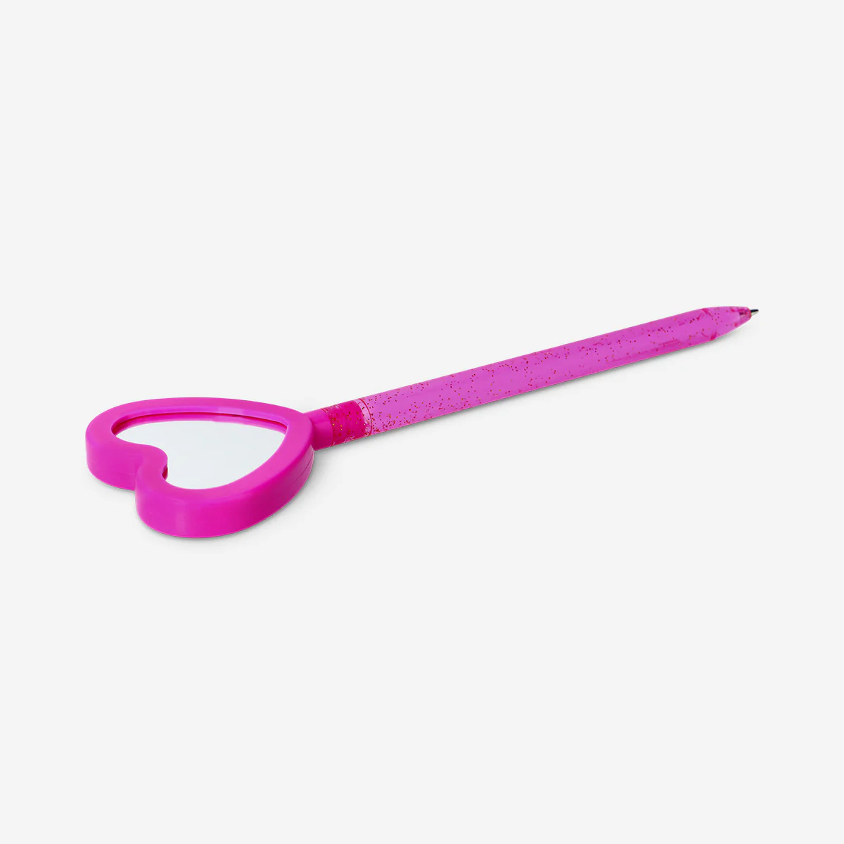 Pink ballpoint pen with heart mirror - Image 3