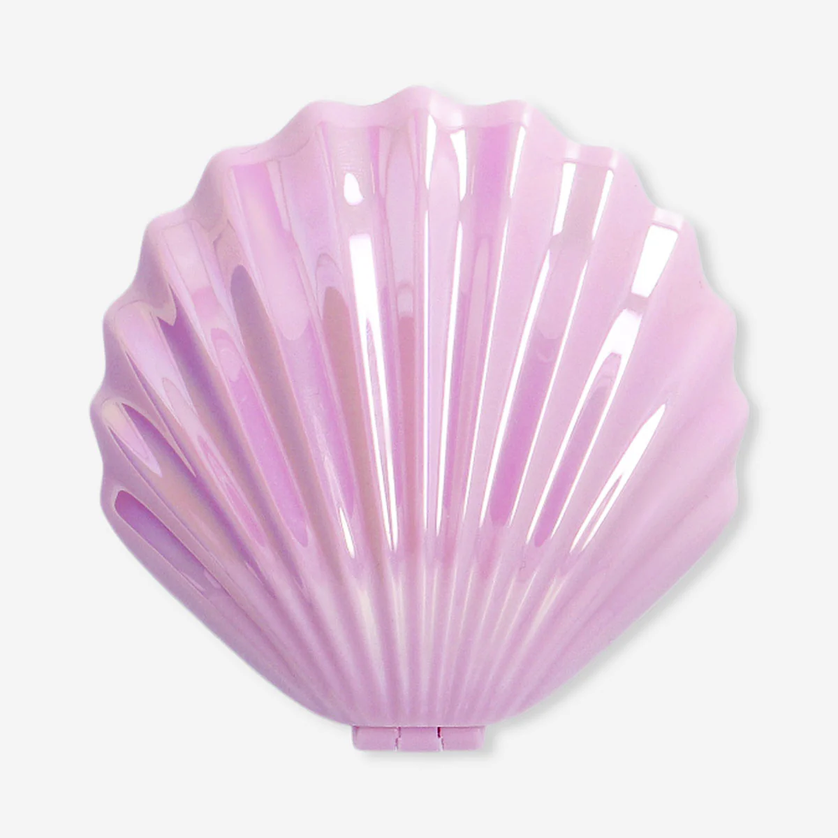 Pink clamshell hairbrush and mirror