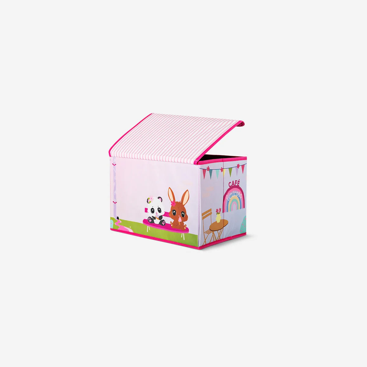 Pink collapsible storage box as school bus - 38 x 25 cm - Image 2