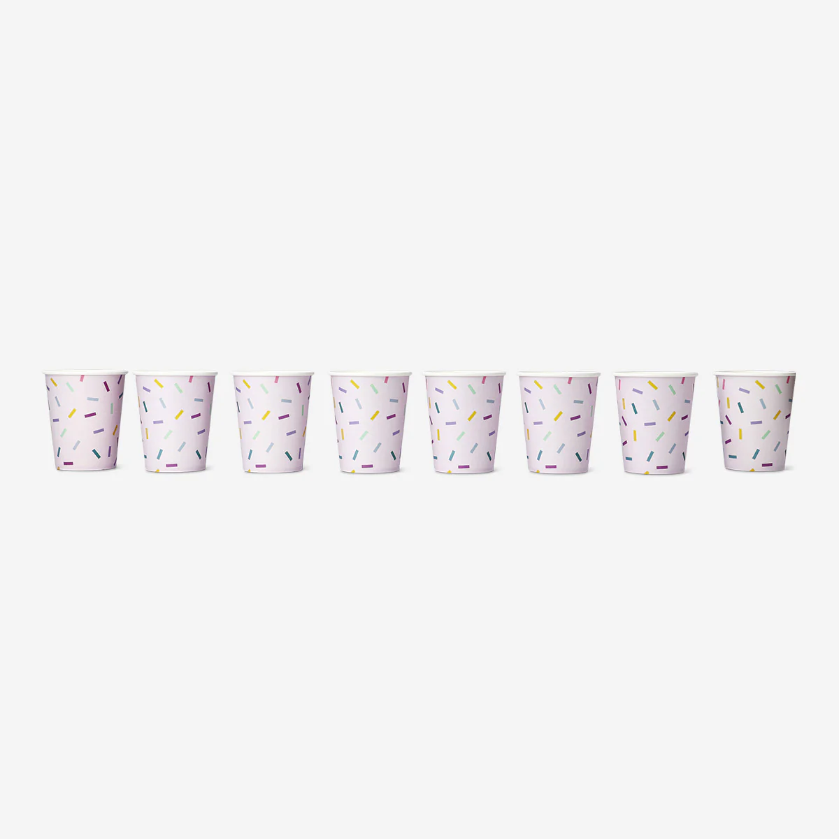 Pink confetti paper cups - 8 pcs - Image 2