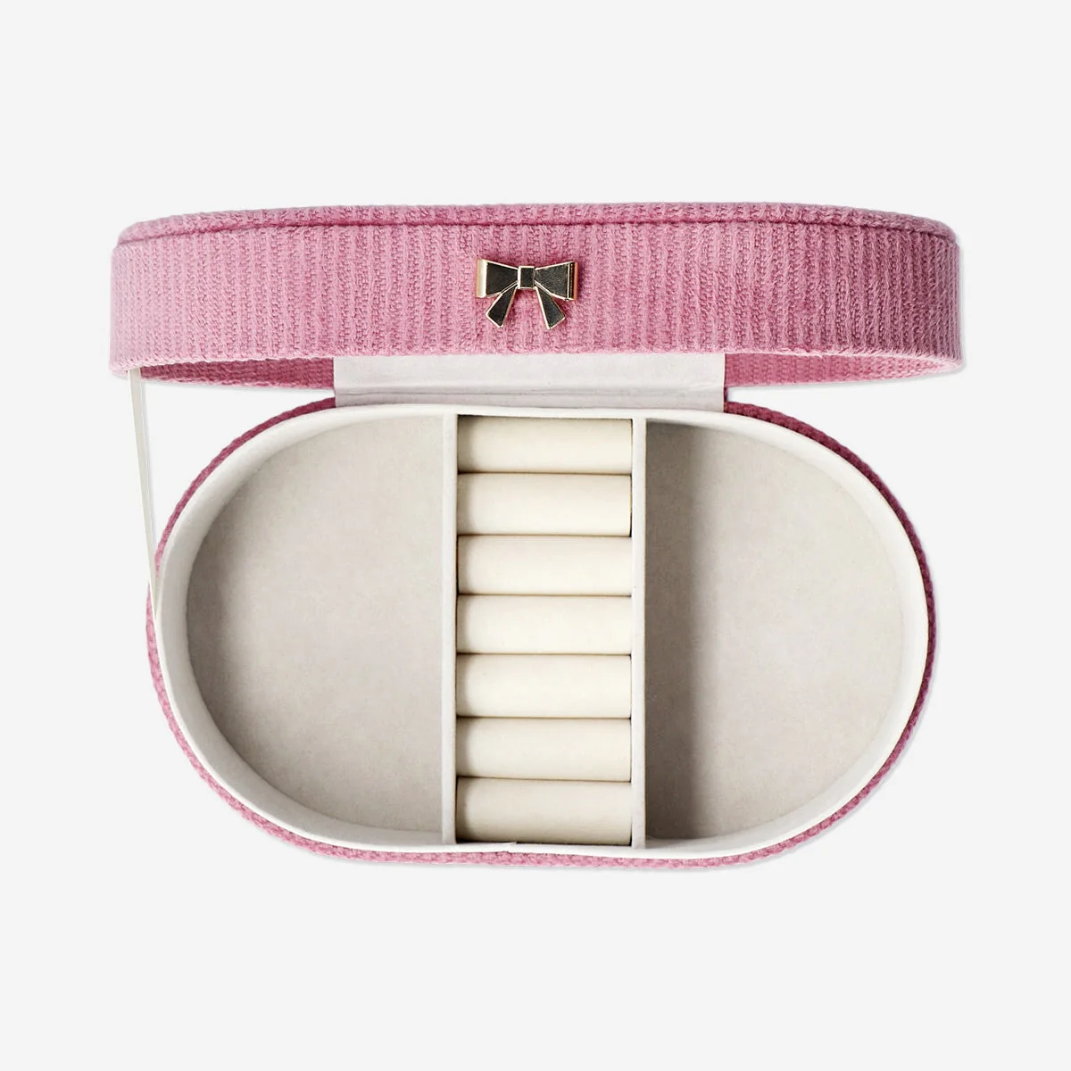 Pink corduroy jewellery box - 22 cm - Image 2
