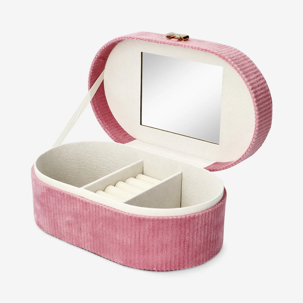 Pink corduroy jewellery box - 22 cm - Image 3