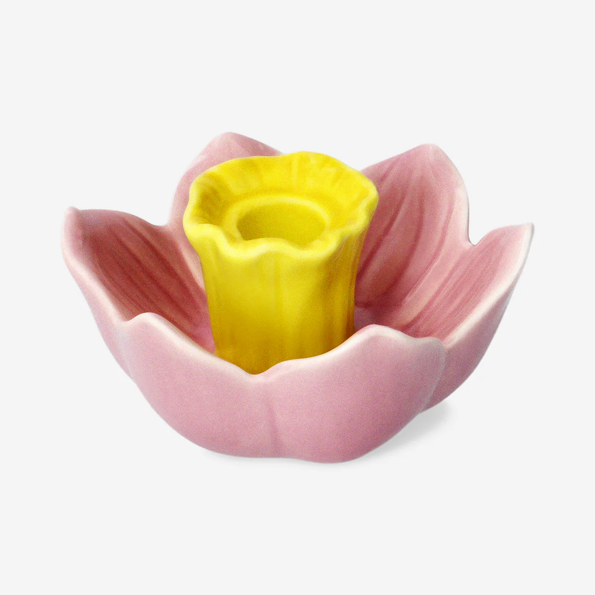 Pink daffodil candle holder - Image 2