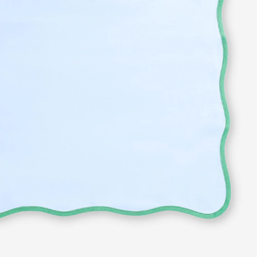 Blue fabric napkins with scalloped edges - 2 pcs - Image 3