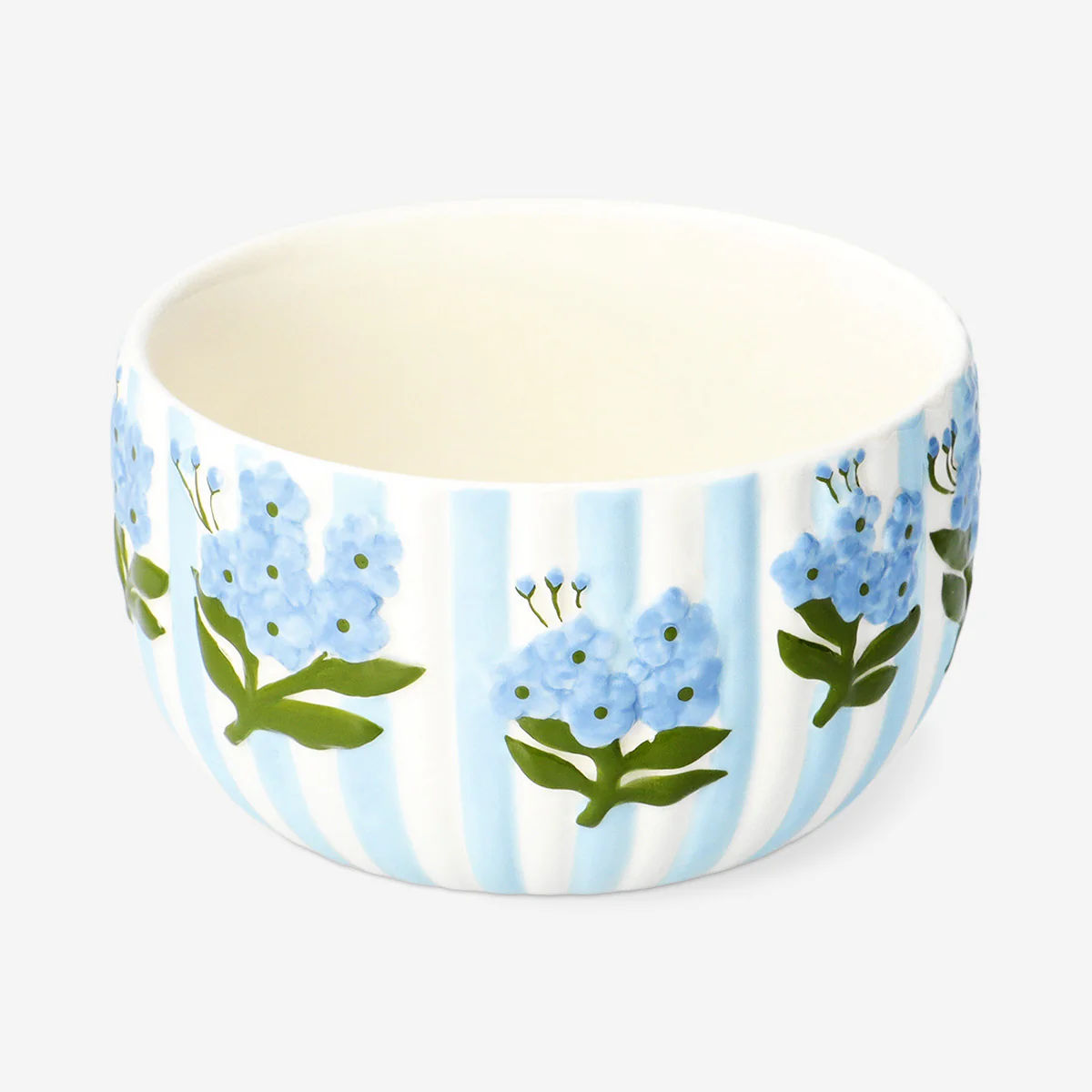 Blue floral bowl with stripes - 12 cm - Image 2
