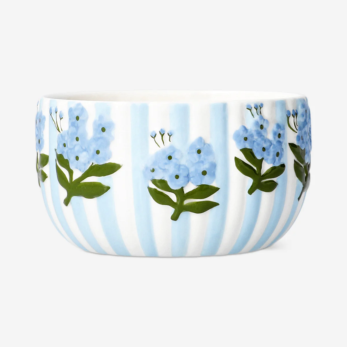 Blue floral bowl with stripes - 12 cm - Image 3