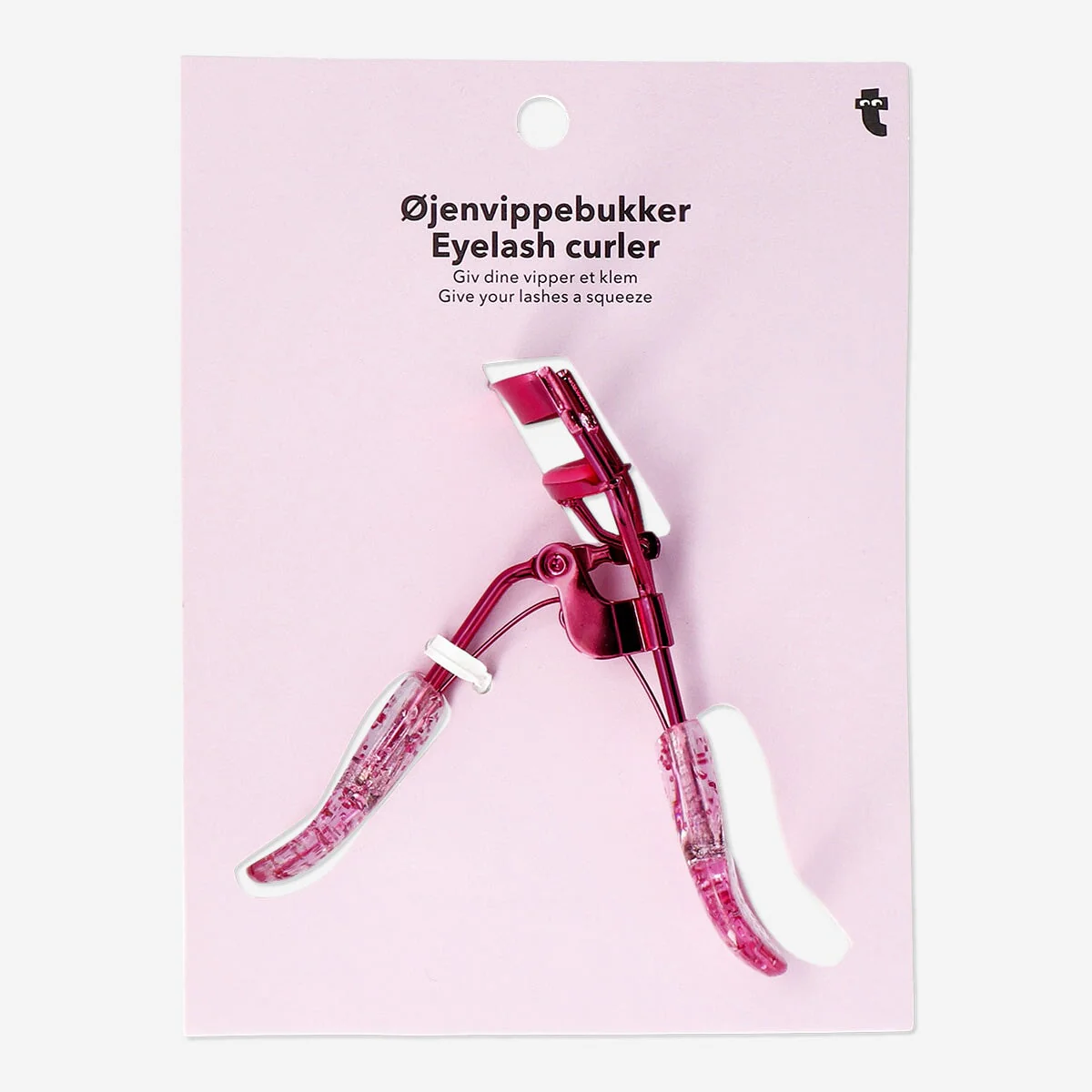 Pink glitter eyelash curler