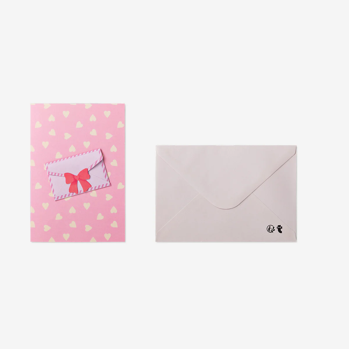 Pink greetings card with mini envelope - Image 2