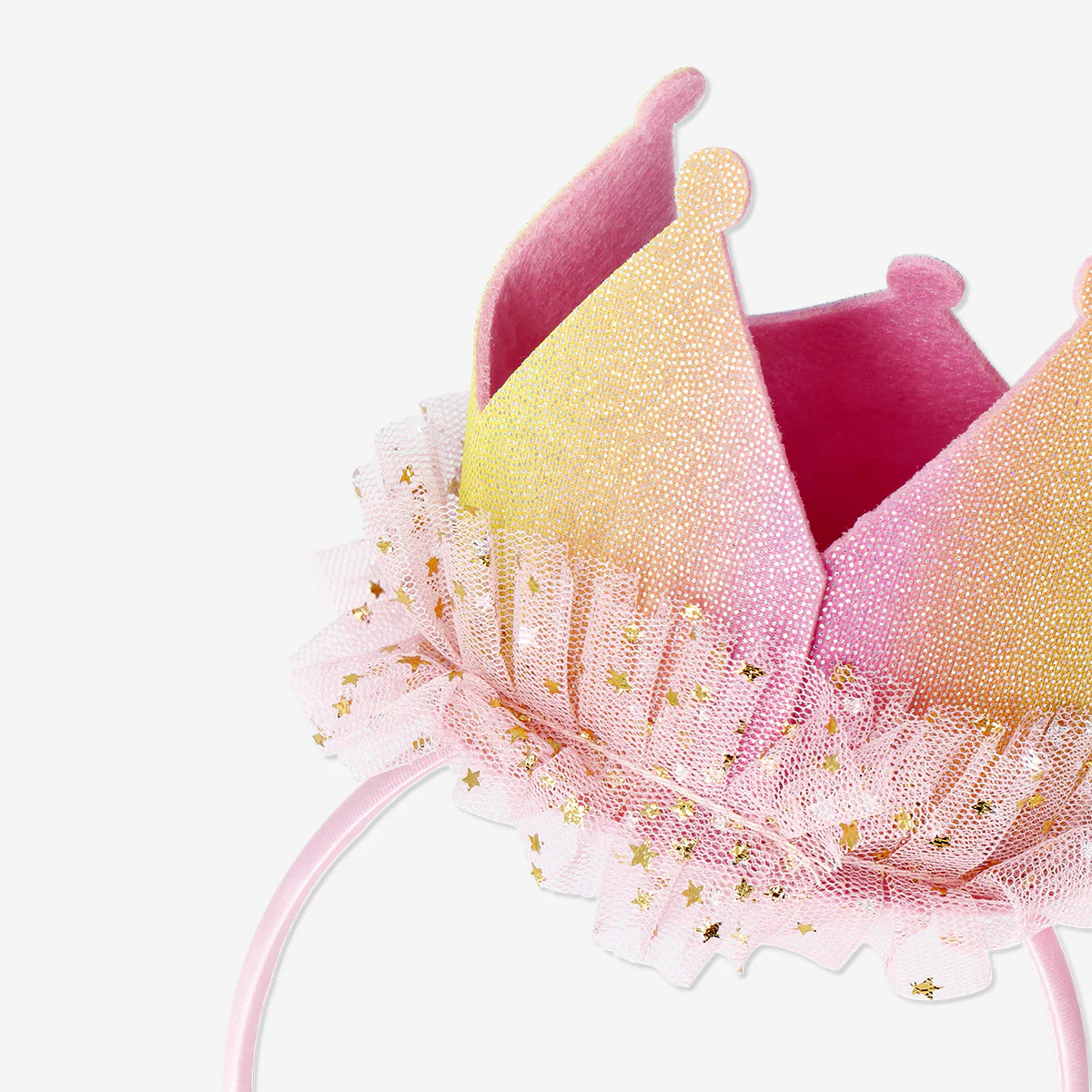 Pink hairband with crown - For kids - Image 3