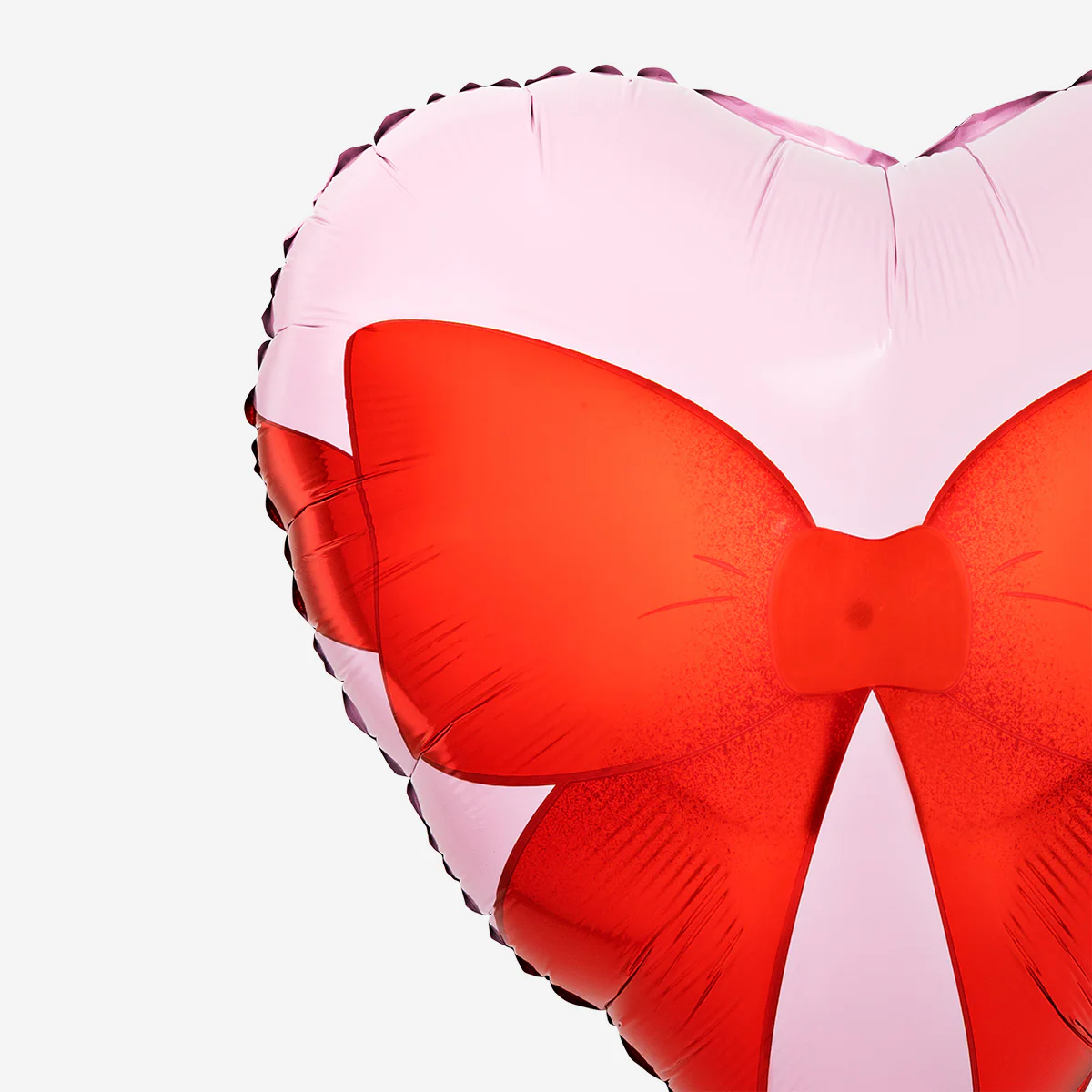 Pink heart with bow foil balloon - 46 cm - Image 2