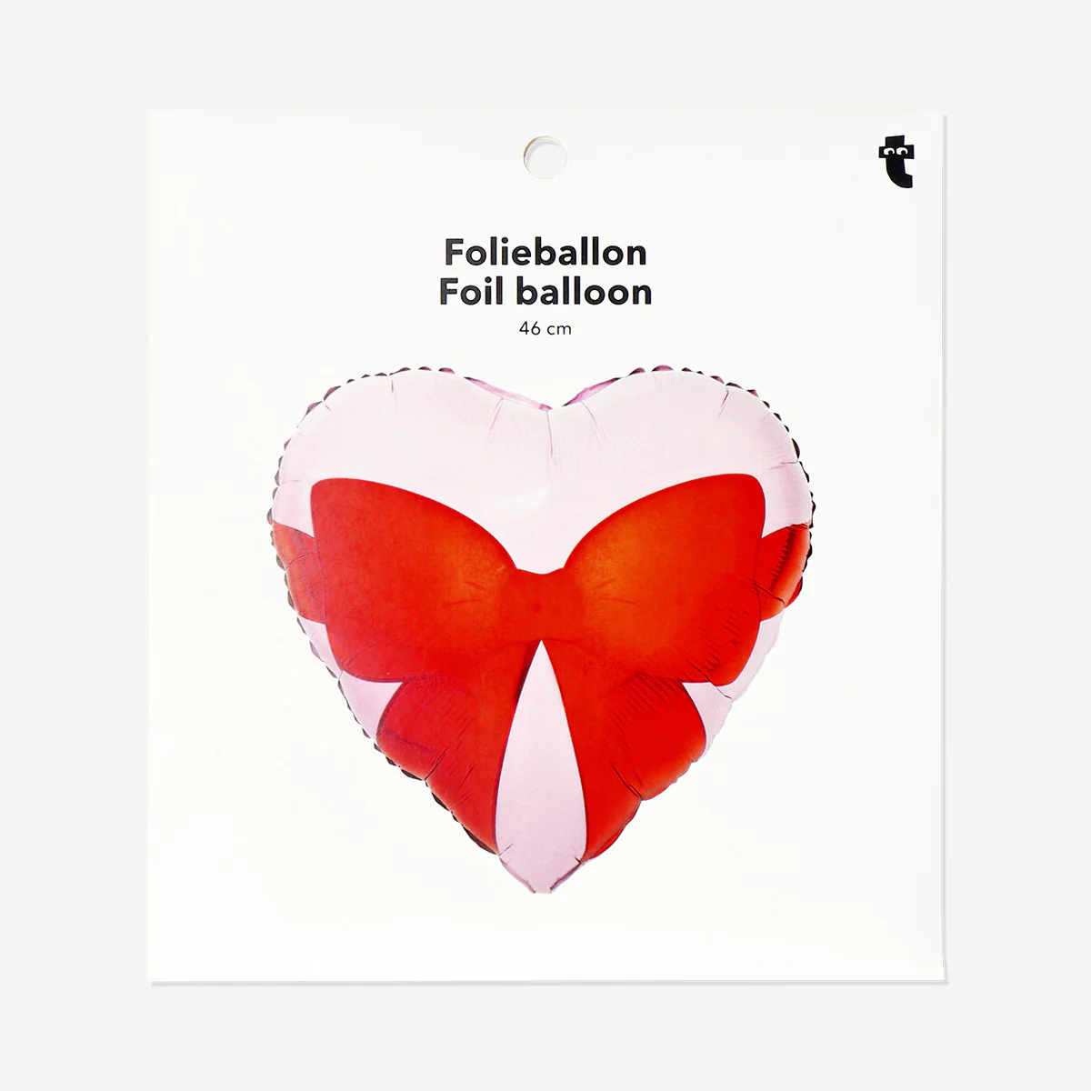 Pink heart with bow foil balloon - 46 cm - Image 3