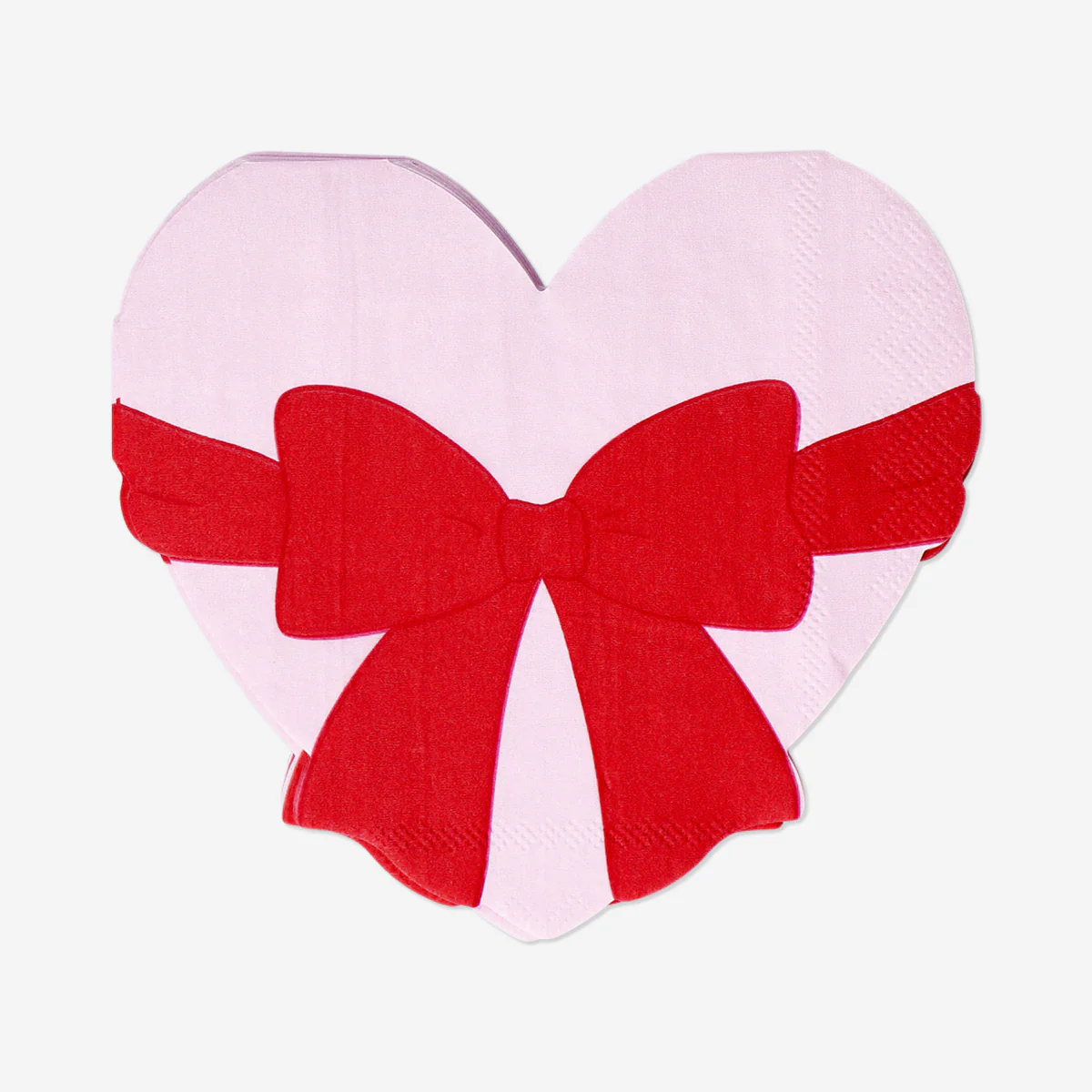 Pink heart with bow napkins - 16 pcs - Image 2