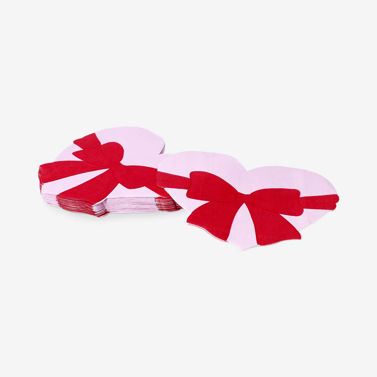 Pink heart with bow napkins - 16 pcs - Image 3