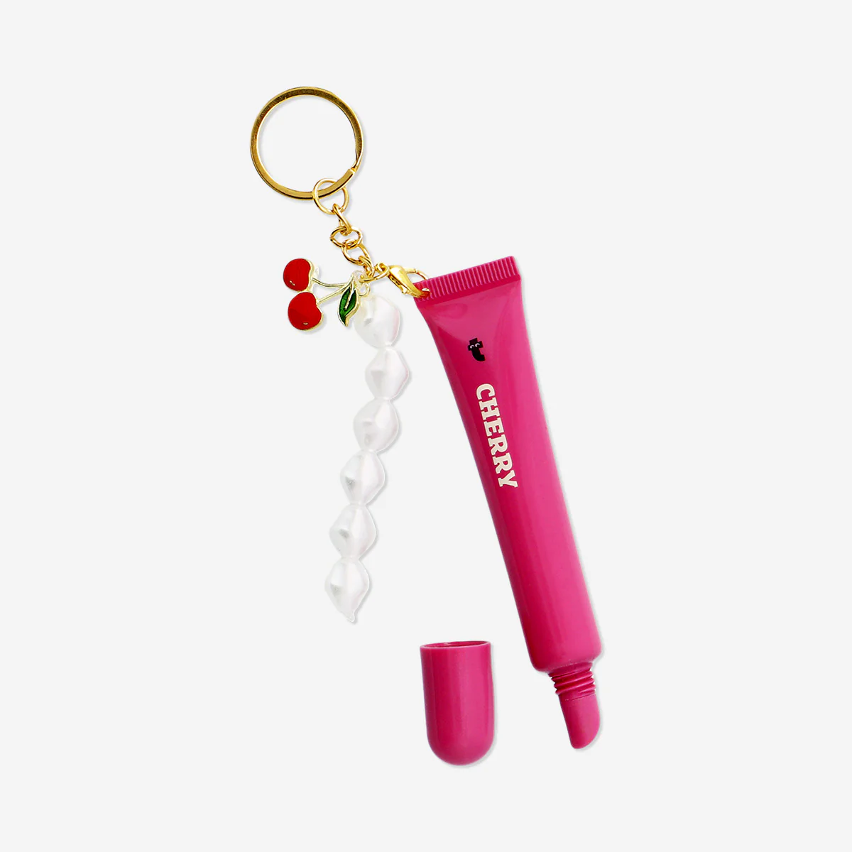 Pink lipgloss with charms - Cherry fragrance - Image 2