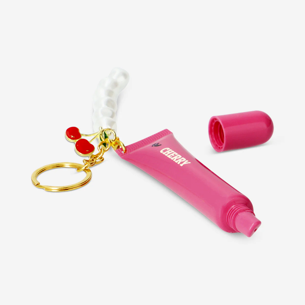 Pink lipgloss with charms - Cherry fragrance - Image 3
