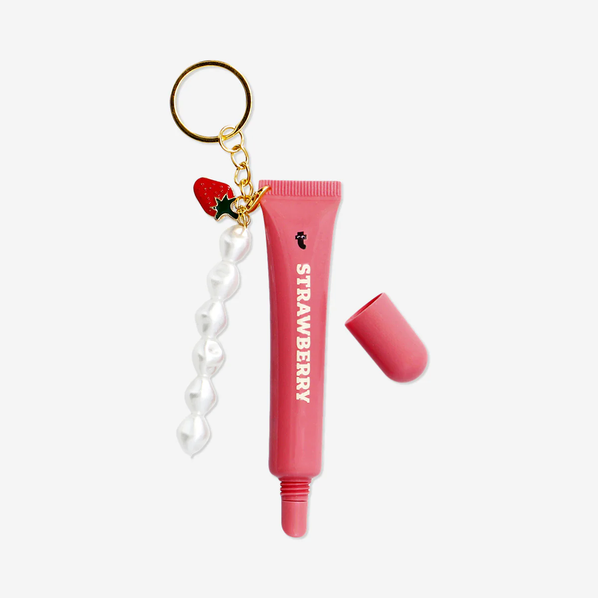 Pink lipgloss with charms - Strawberry fragrance - Image 2