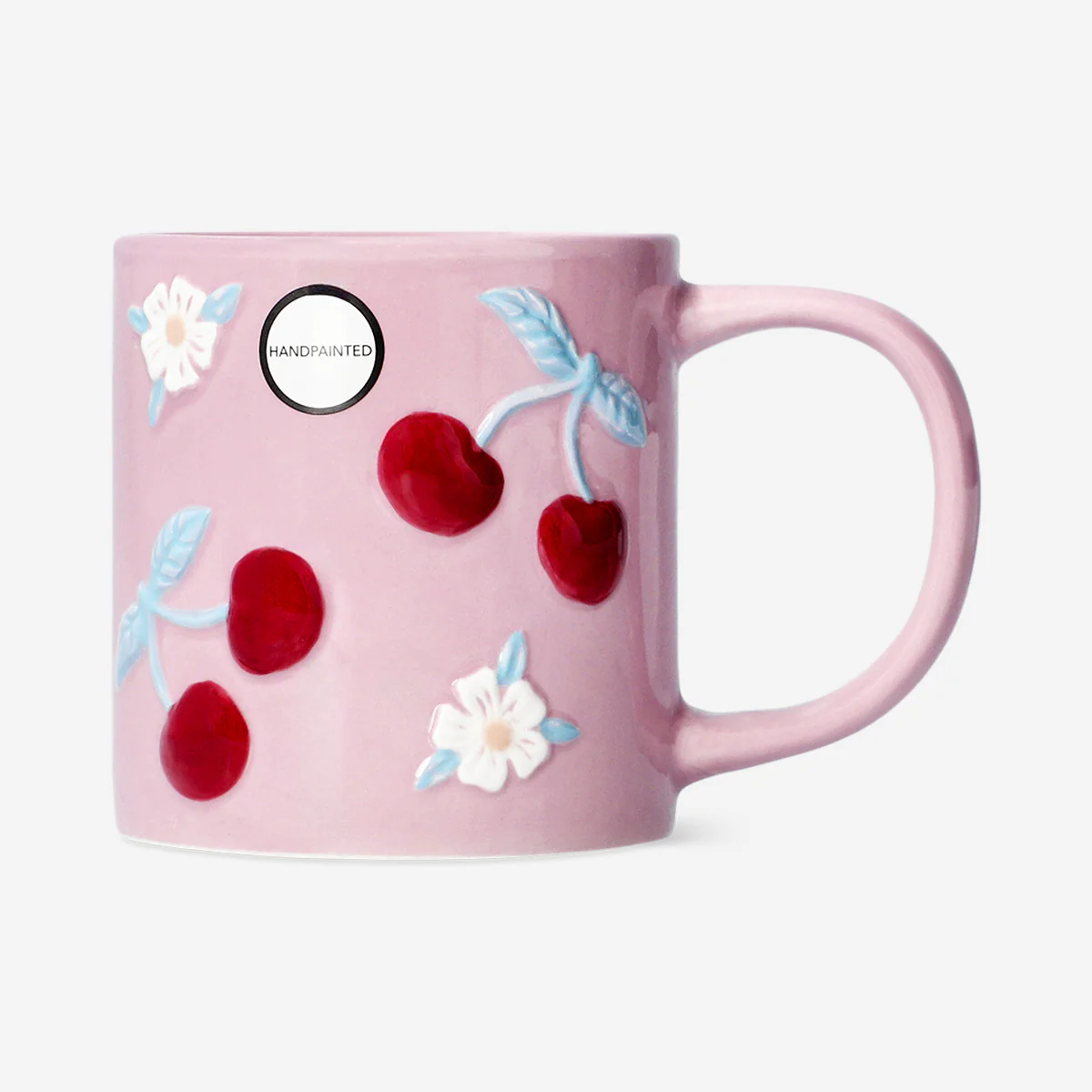 Pink mug with cherries - 350 ml - Image 3