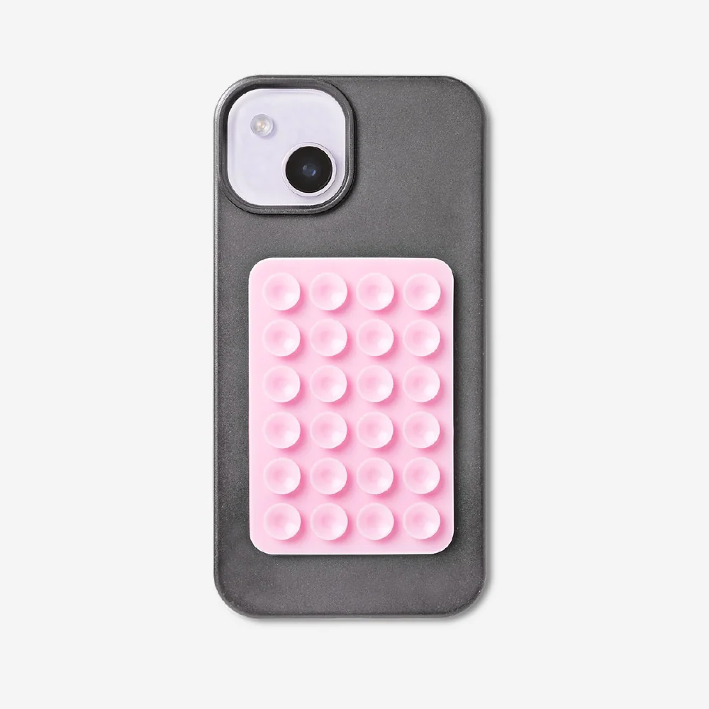 Pink smartphone holder with suction pads