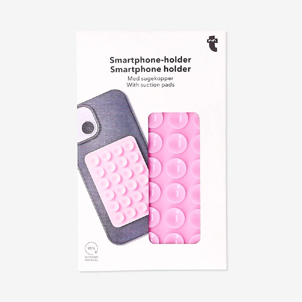 Pink smartphone holder with suction pads - Image 2