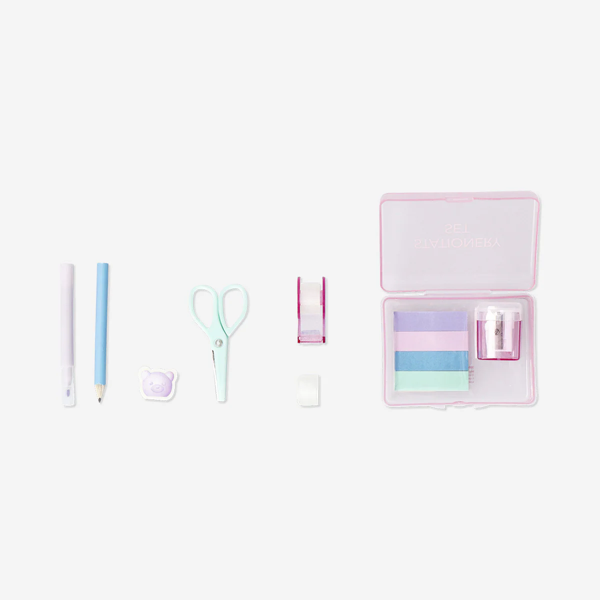 Pink stationery kit - 7 pcs - Image 3