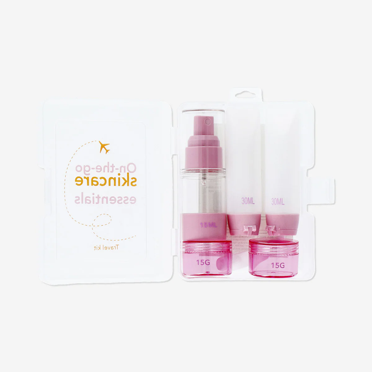Pink travel set in a box - 5 pcs - Image 3