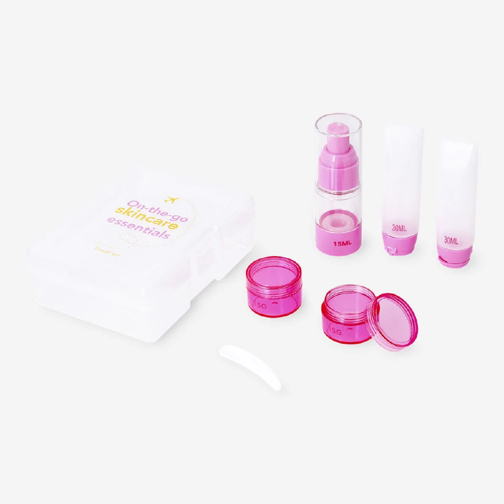 Pink travel set in box - Image 3
