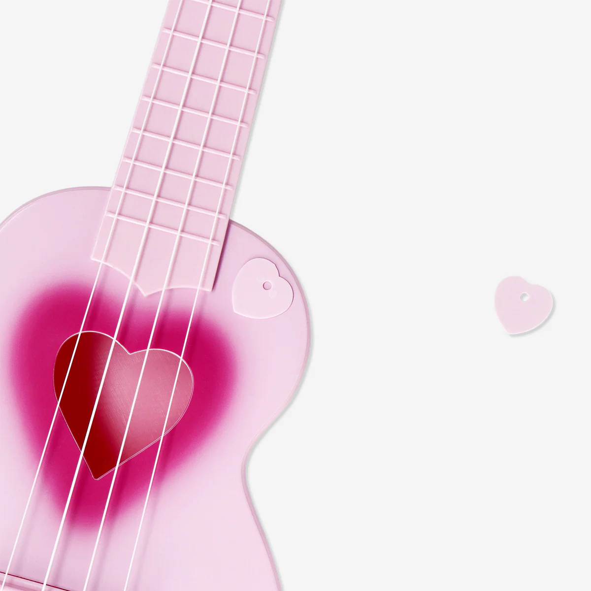 Pink ukulele with heart cut out - Image 3