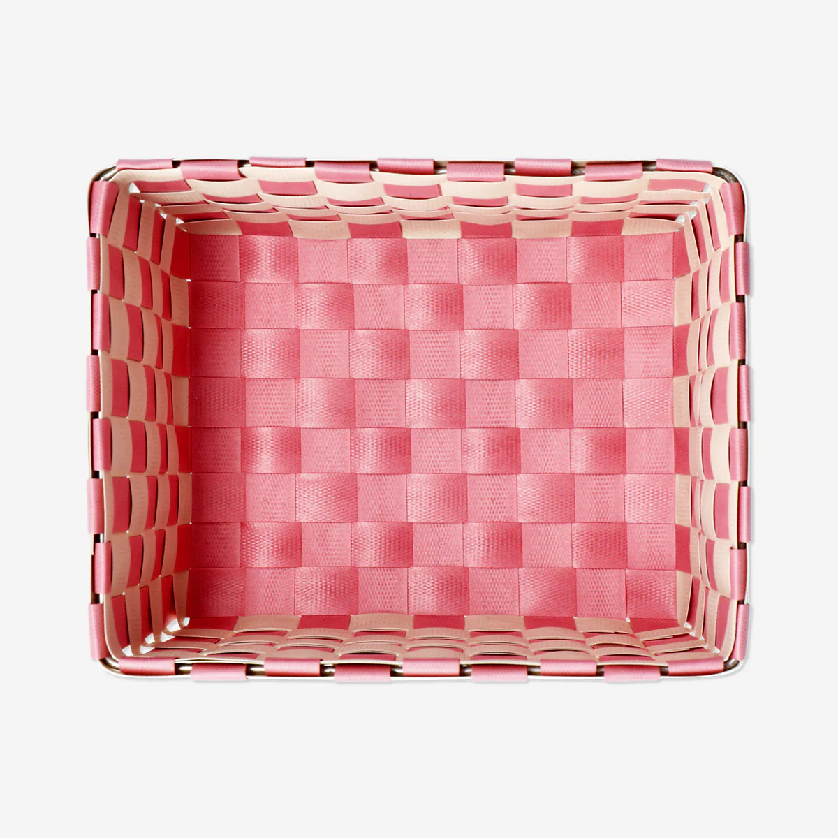 Pink woven storage basket - 18 cm - Image 3