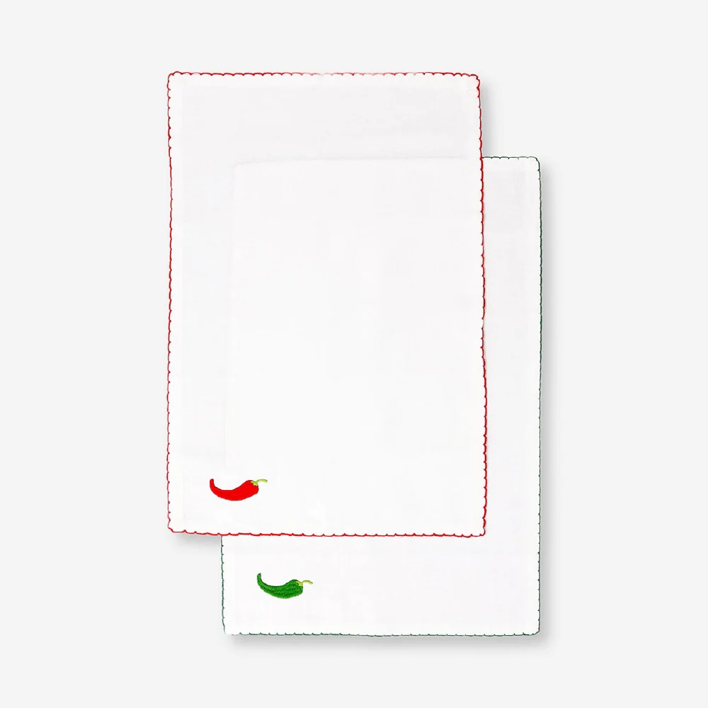 Placemats with embroidered chillies - 2 pcs - Image 2