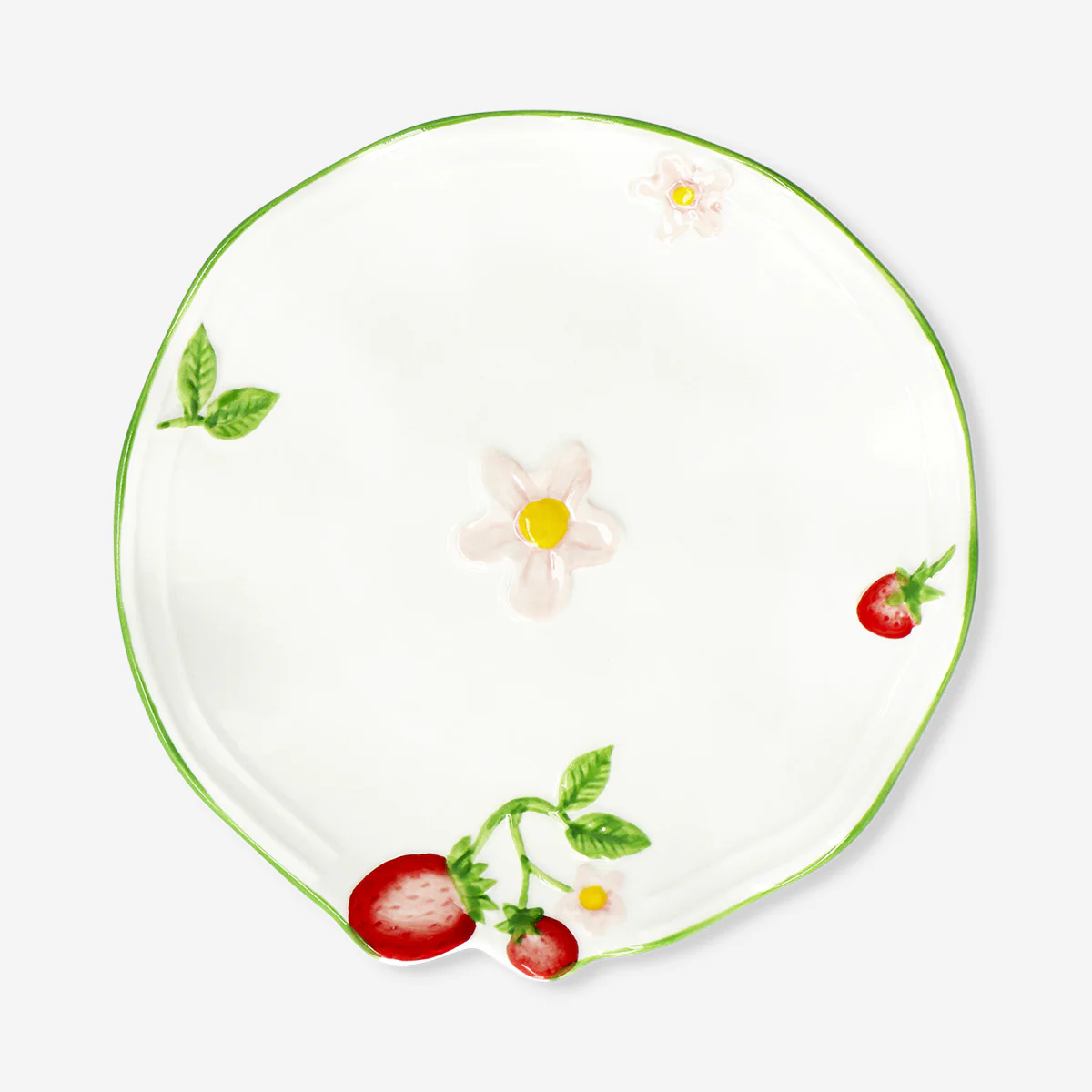 Plate with embossed strawberries - 20 cm - Image 2
