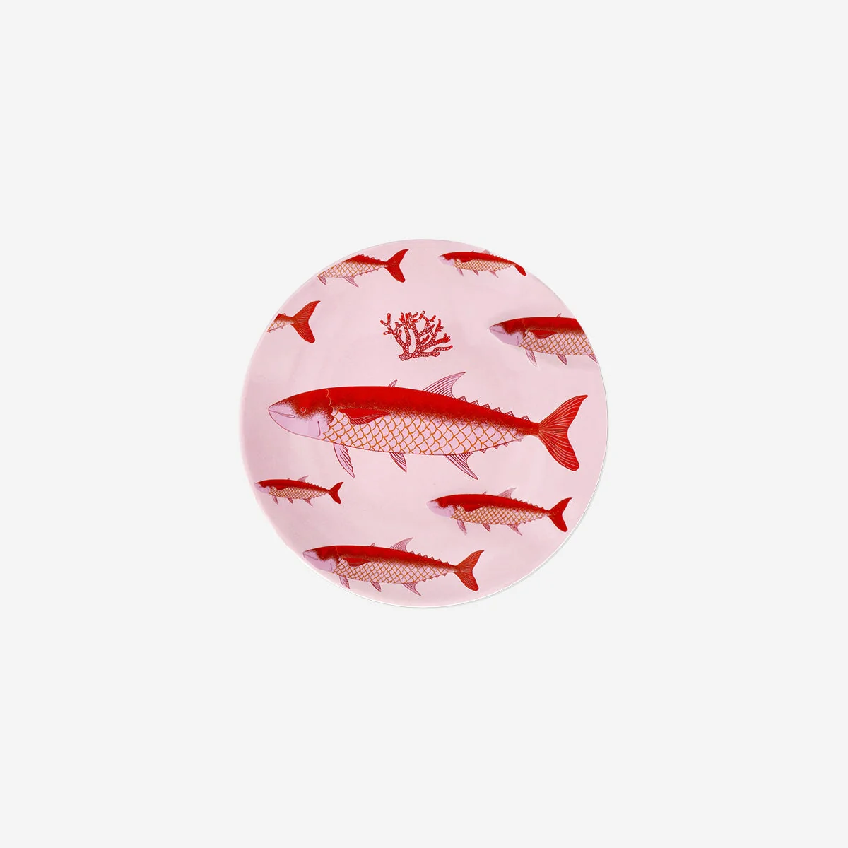 Plate with pink fish print - 20 cm