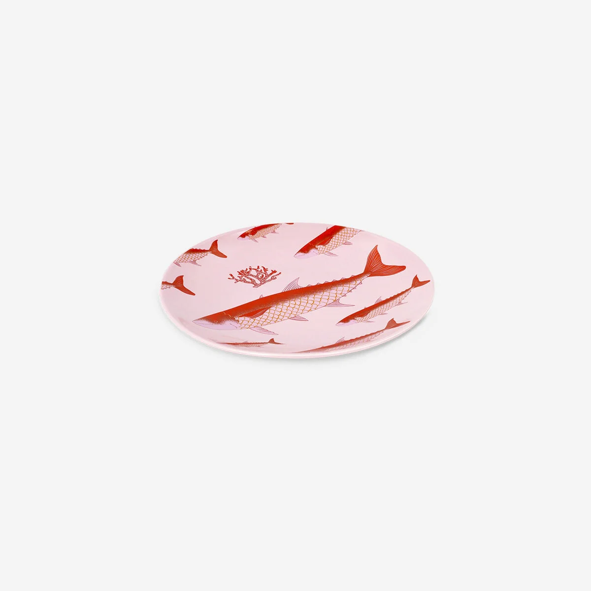 Plate with pink fish print - 20 cm - Image 2