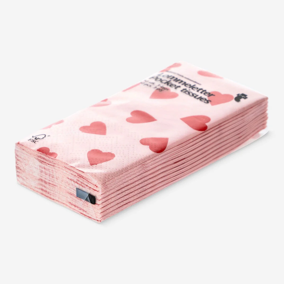 Pocket tissues with heart print - 10 pcs - Image 3