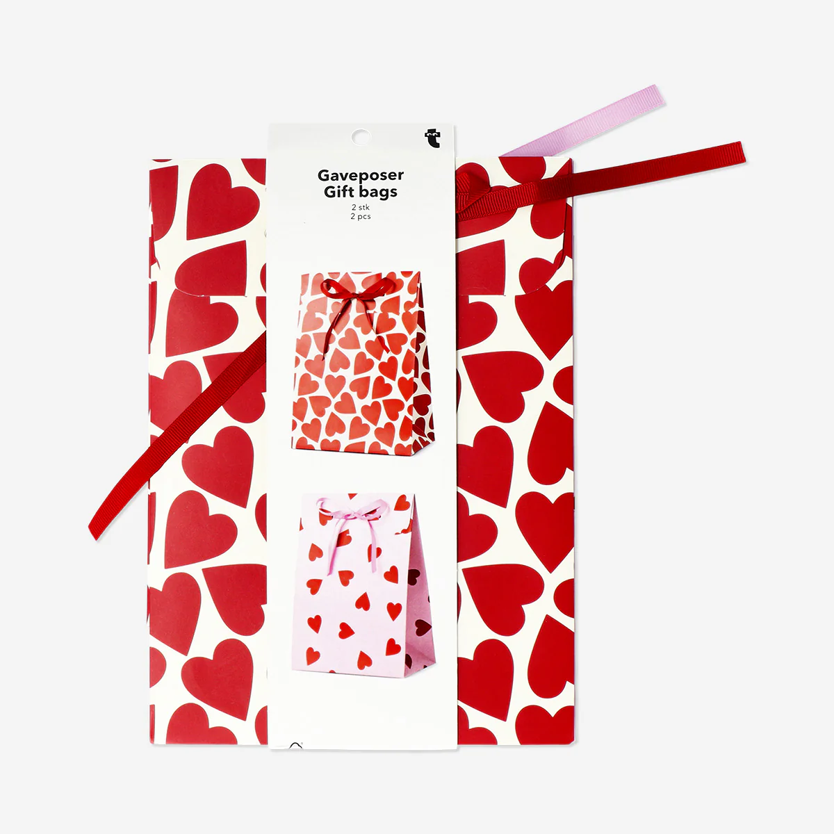 Pop up gift bags with hearts - 2 pcs - Image 3