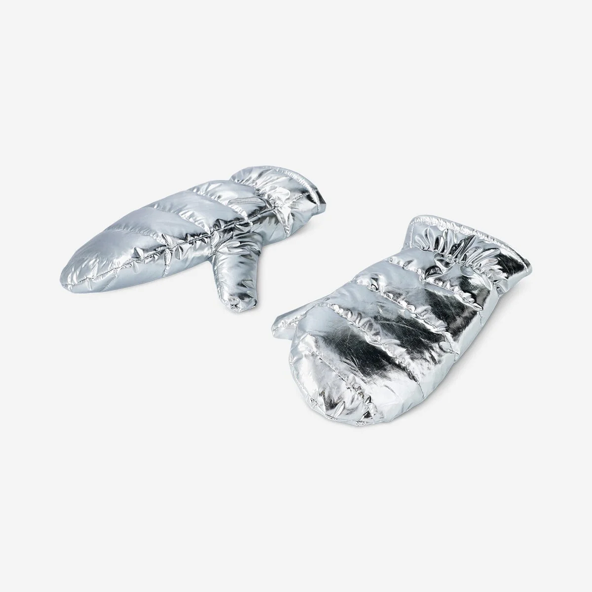 Puffy silver mittens - One Size - Image 3