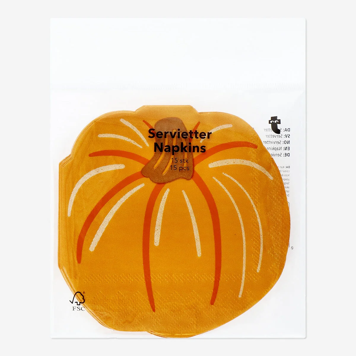 Pumpkin-Shaped Napkins - 15 pcs - Image 3