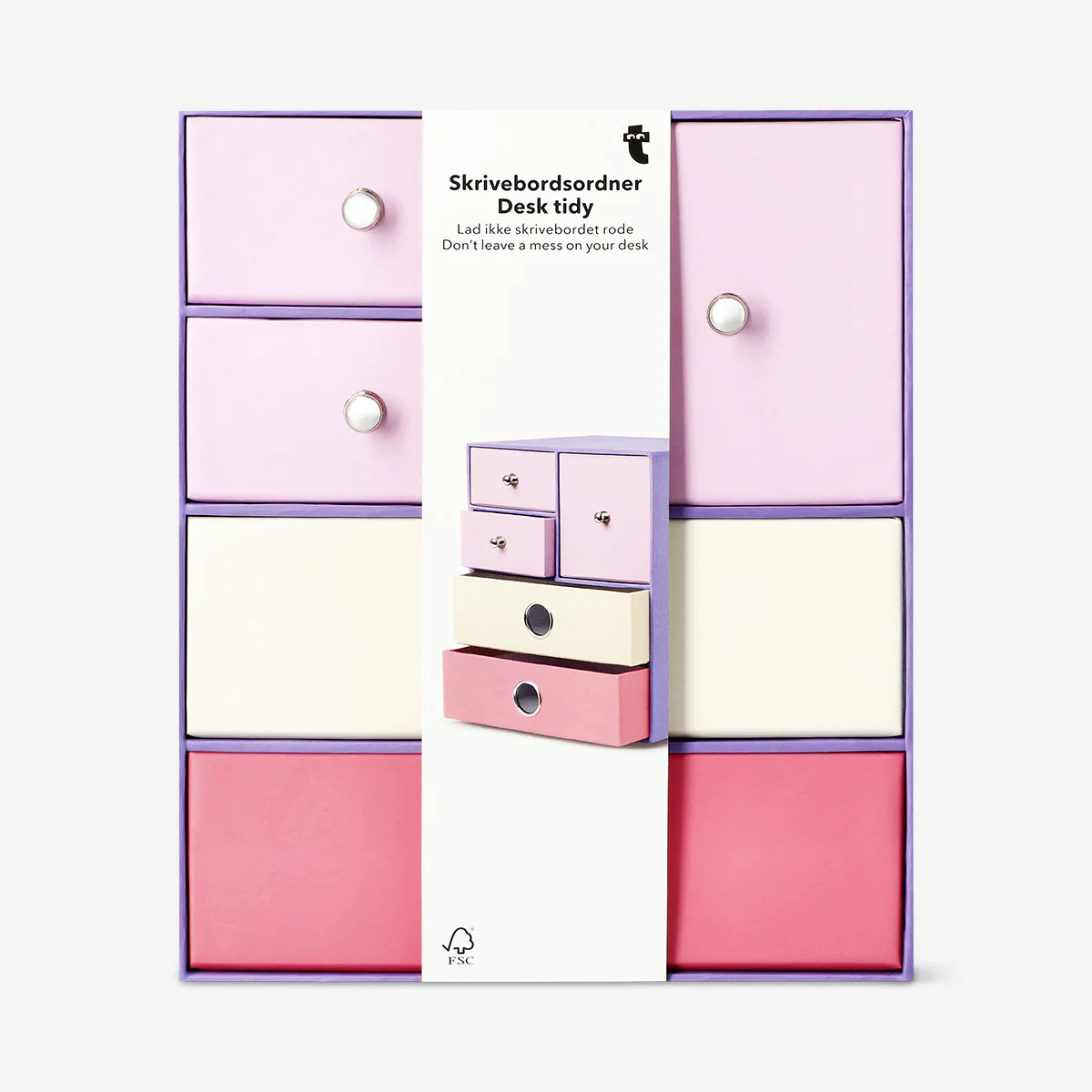 Purple desk tidy with drawers - Image 3